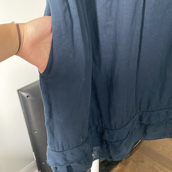 Marni navy blue cotton low cut dress with pockets - Picture 8 of 9